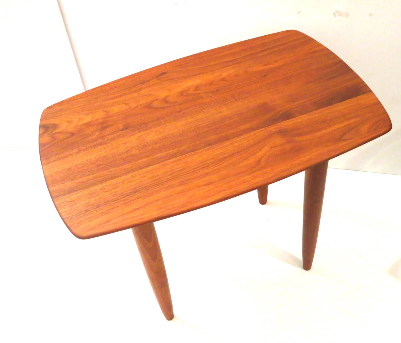 20th Century American Modern pair of solid walnut end tables by Ace-Hi of California