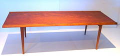 1950s Danish Modern walnut coffee table with raised edge