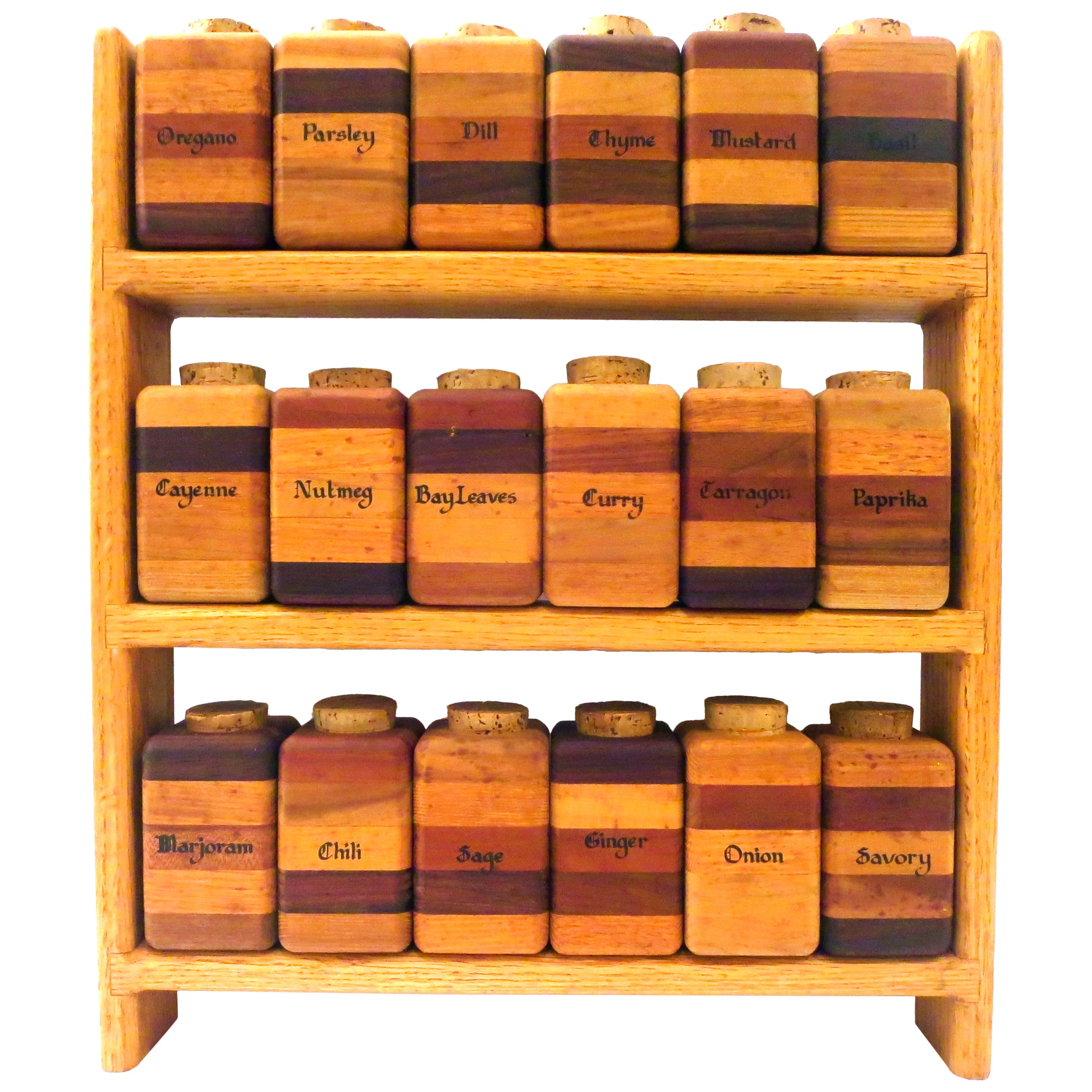 American Modern Multiwood Spice Rack with 18 Spice Container Capacity