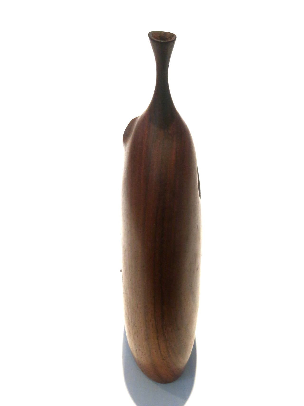 American 1960s California Design Mid-Century Modern Hand-Carved Wood Vase by Doug Ayers