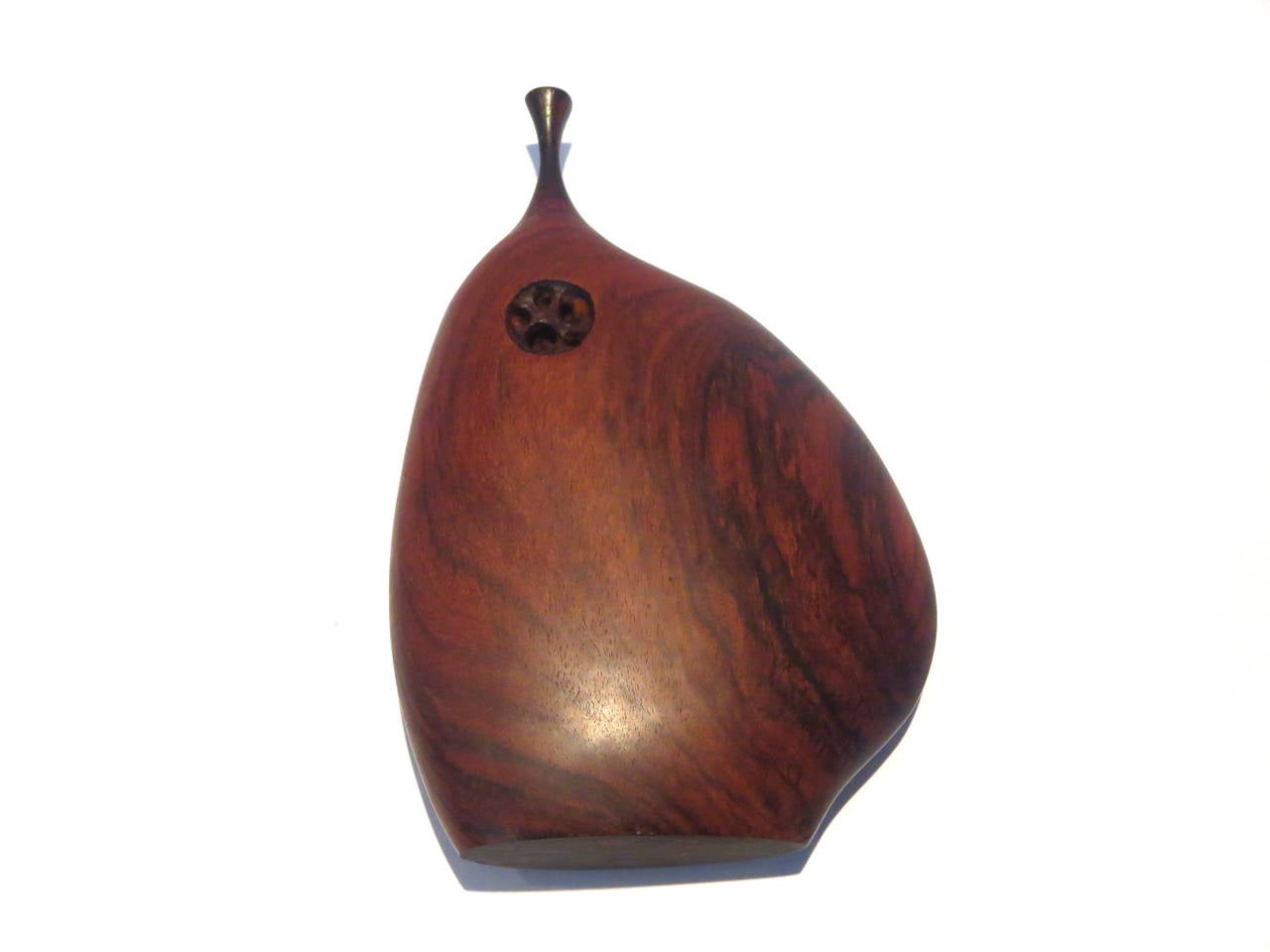1960s California Design Mid-Century Modern Hand-Carved Wood Vase by Doug Ayers In Good Condition In San Diego, CA