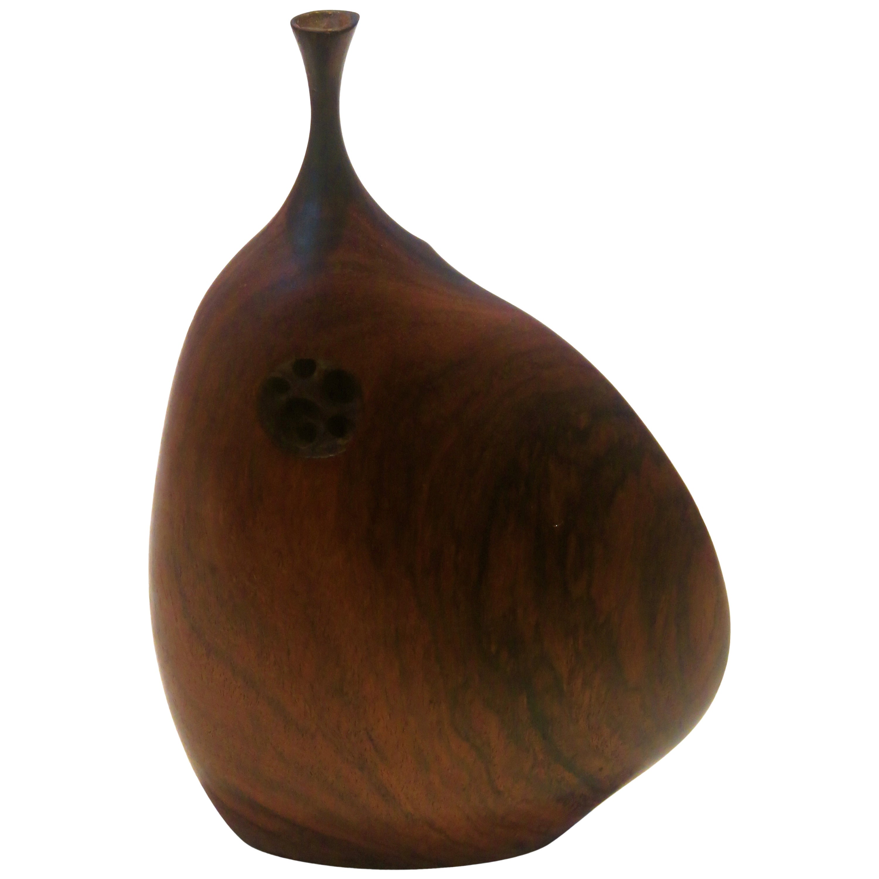 1960s California Design Mid-Century Modern Hand-Carved Wood Vase by Doug Ayers