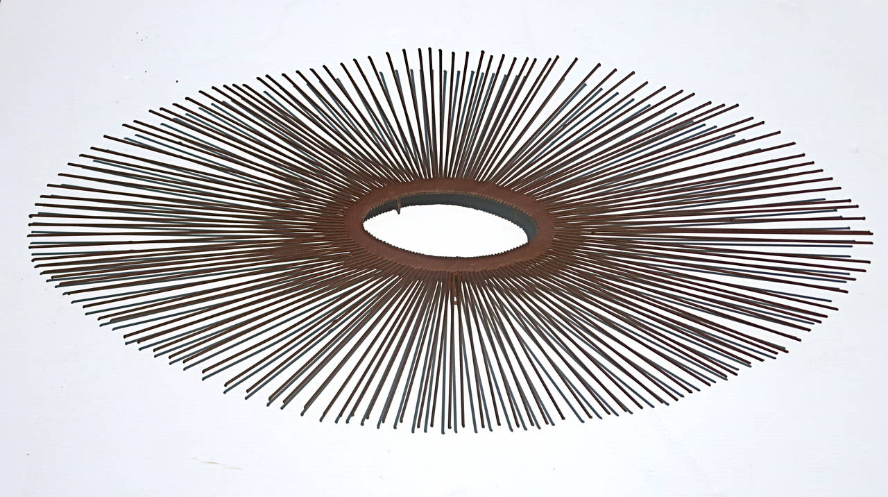 American 1970s Sunburst Wall Relief Metal Sculpture by Curtis Jere