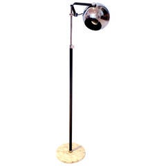 1970s Italian Chrome and Marble Multidirectional Floor Eye Lamp