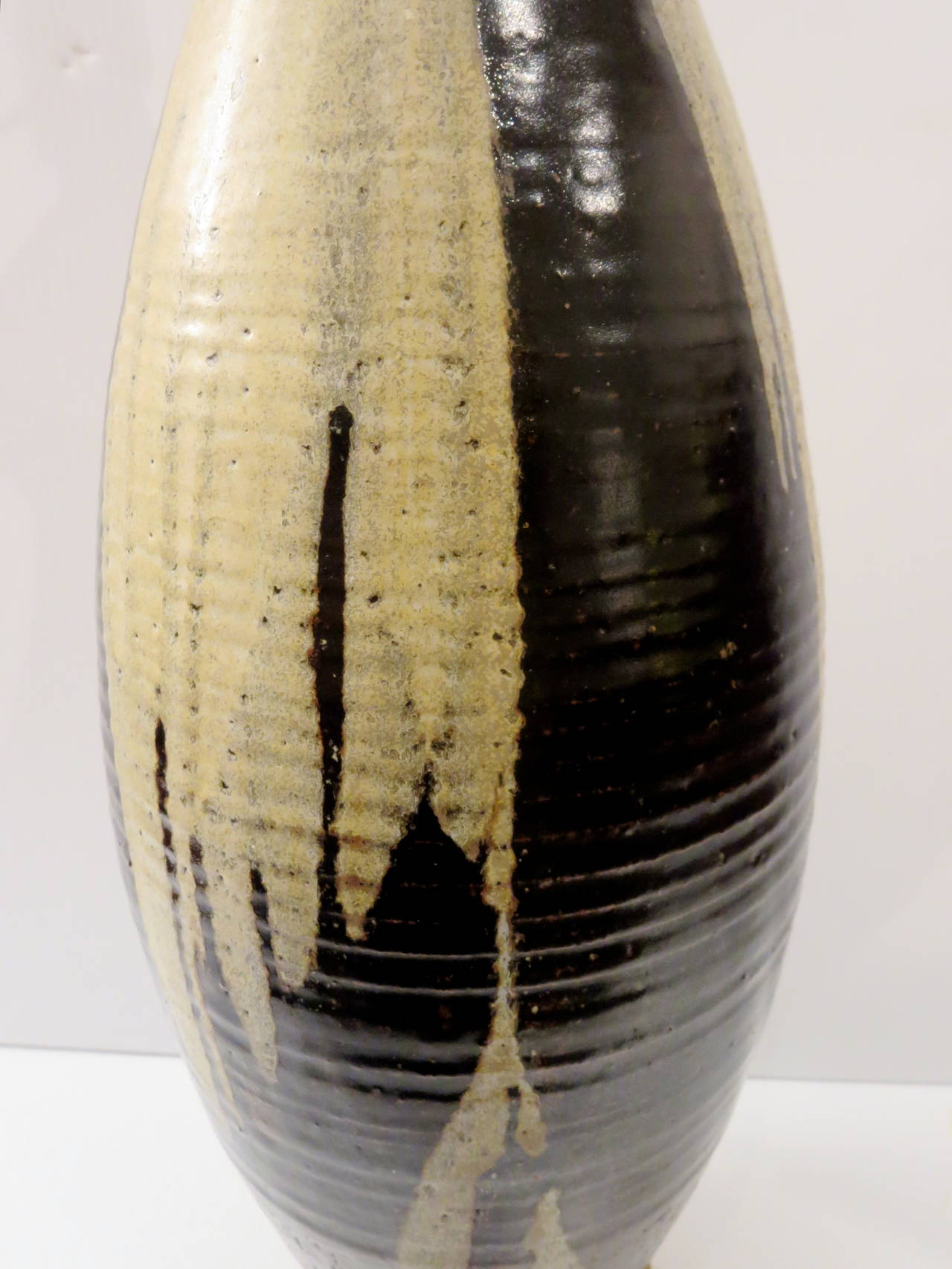 American 1960s Tall Monumental Ceramic Lamp by Wayne Chapman, California Artist