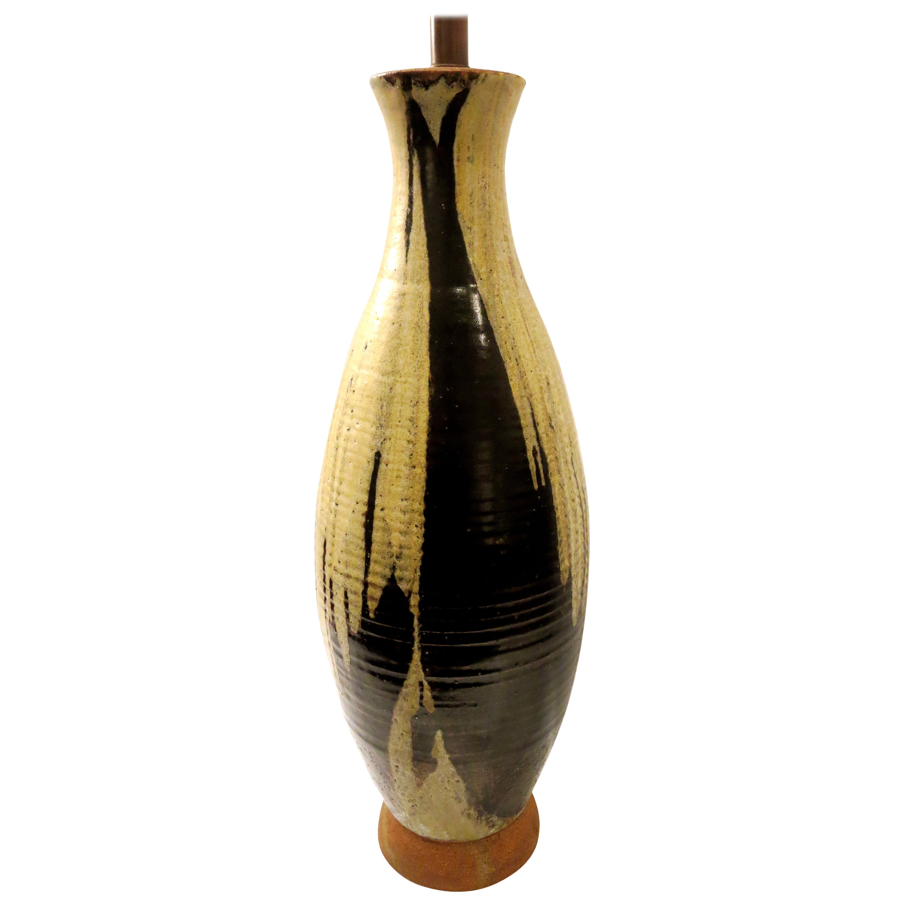 1960s Tall Monumental Ceramic Lamp by Wayne Chapman, California Artist