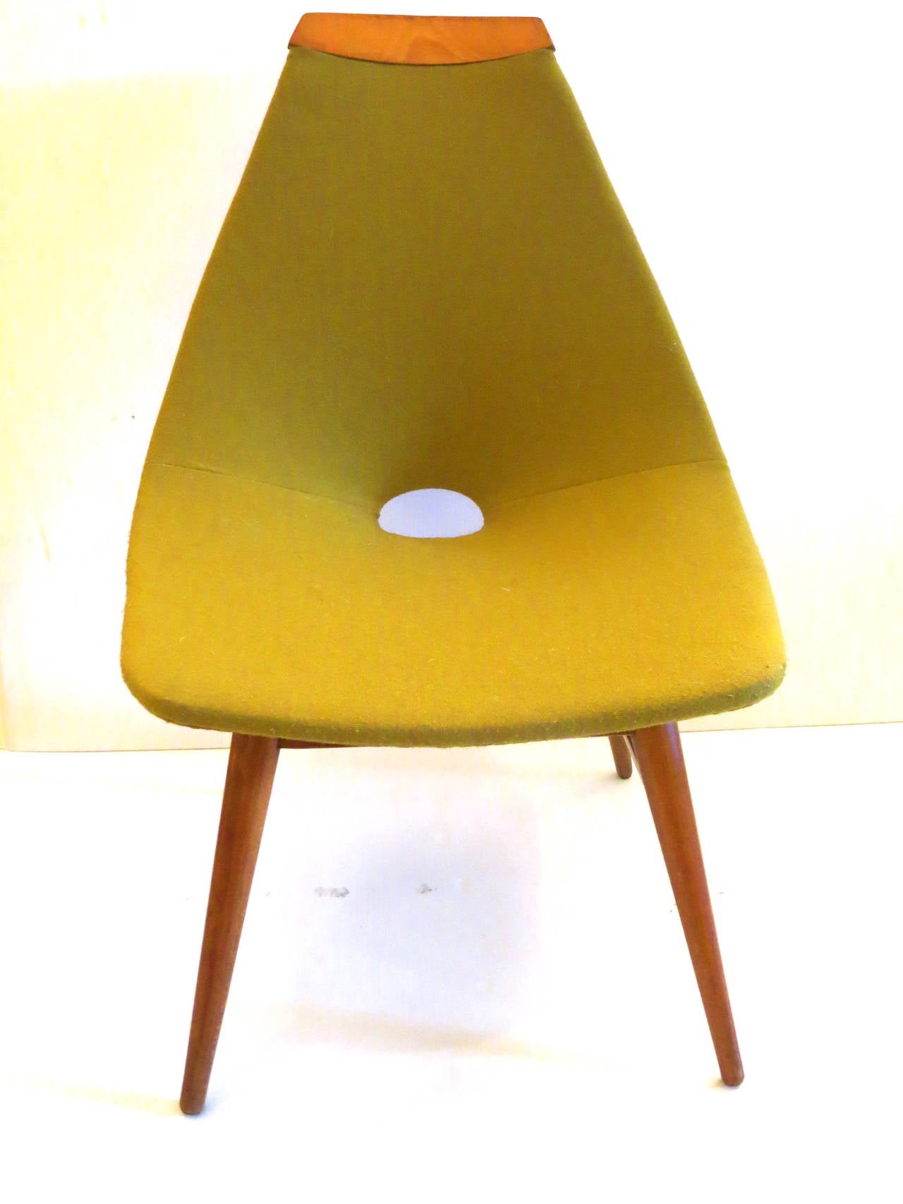 American 1950s Atomic design Danish Modern armless rare low lounge chair