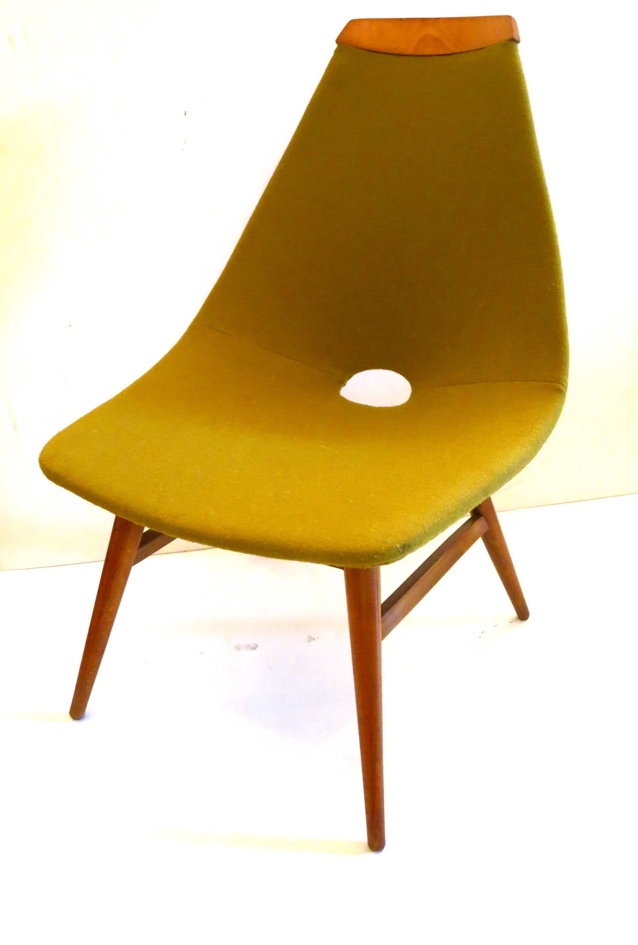 20th Century 1950s Atomic design Danish Modern armless rare low lounge chair