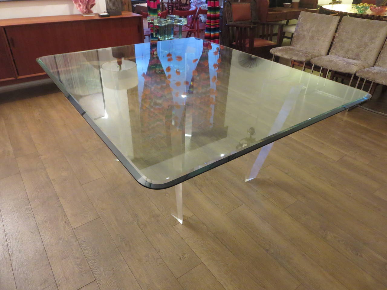 roche bobois glass dining table