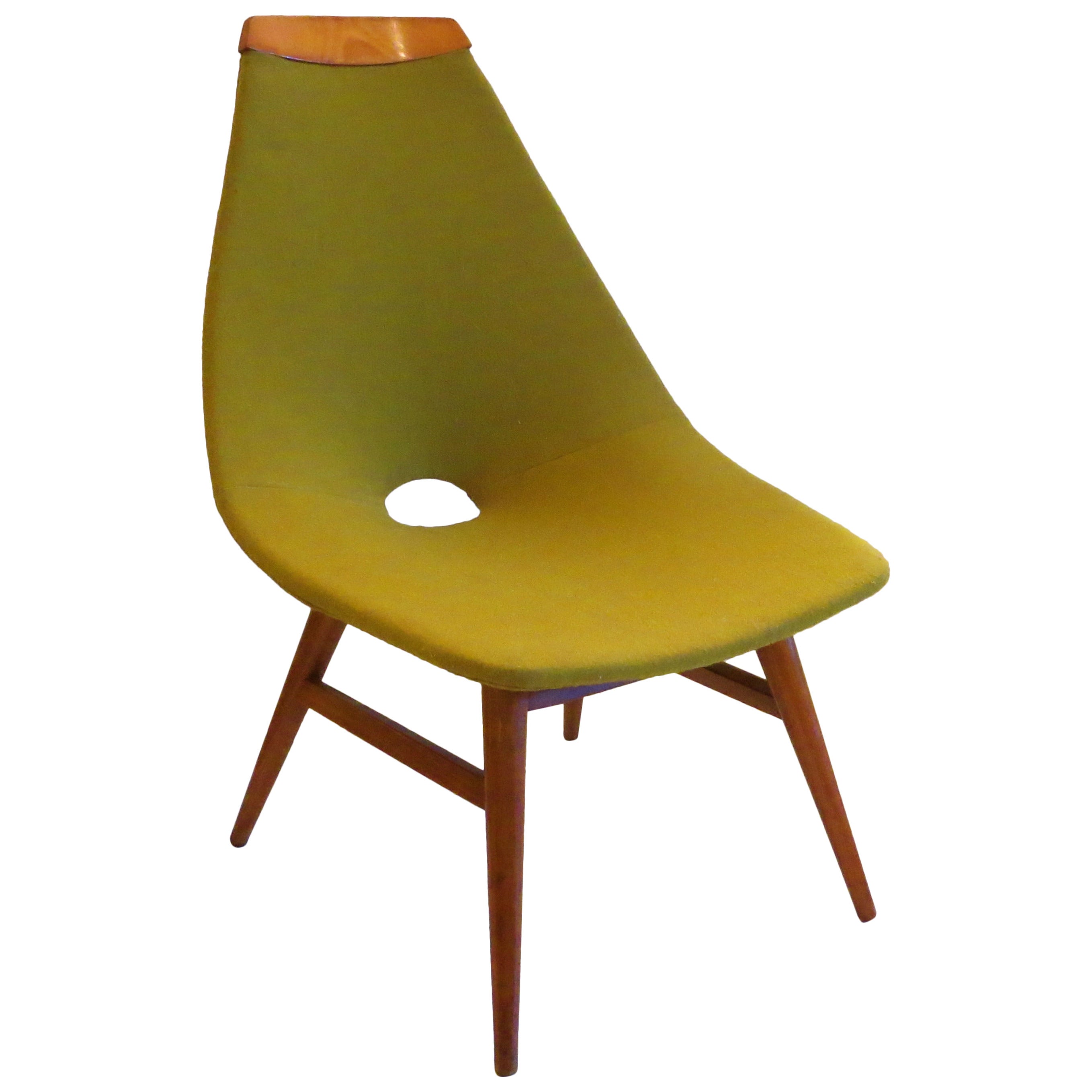 1950s Atomic design Danish Modern armless rare low lounge chair