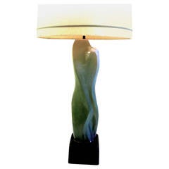 1950s female abstract nude ceramic tall table lamp atributet to Heifetz