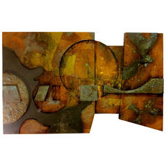 Massive Large Abstract Brutal Style Wall Hanging by De Voe Mix Media
