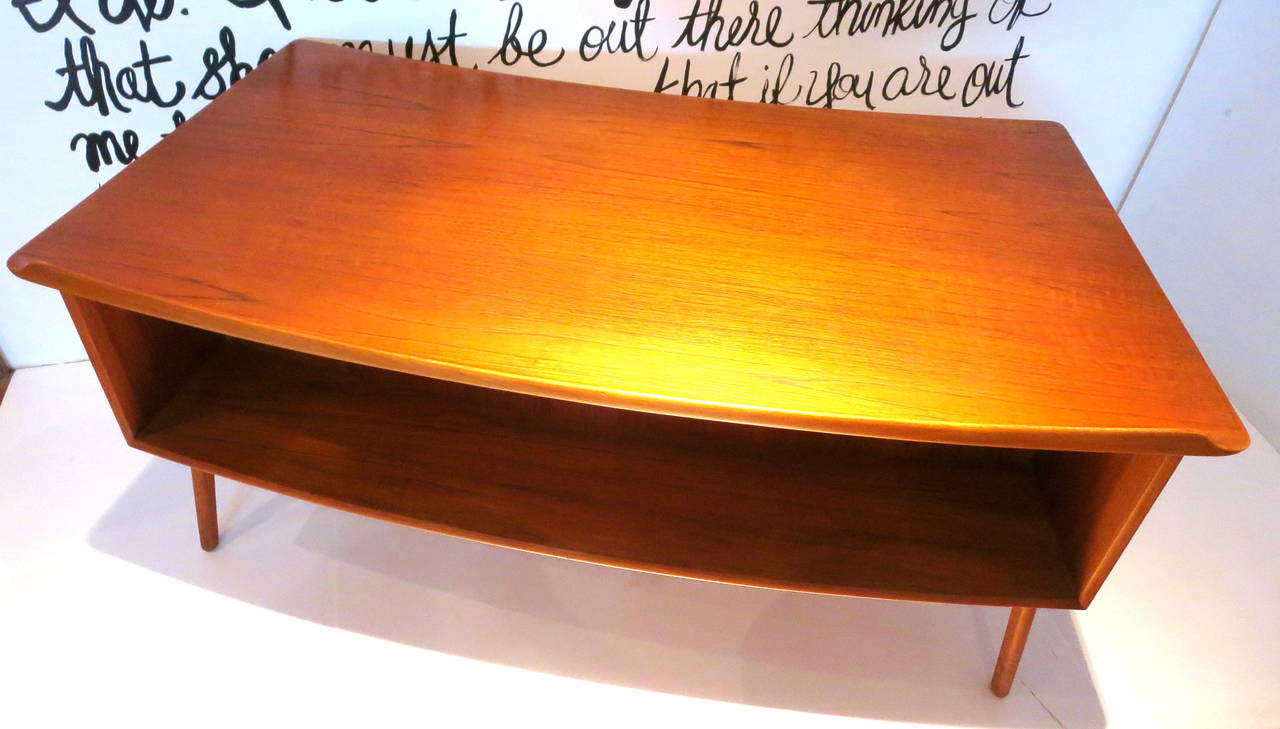 20th Century Danish Modern Rare Teak Desk by Svend Aage Madsen with Arched Front Bookcase