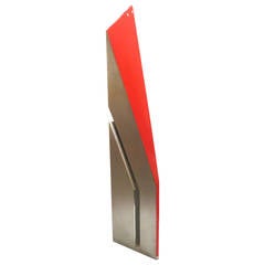 Minimalist tall aluminum sculpture by Frank Riggs signed and numbered