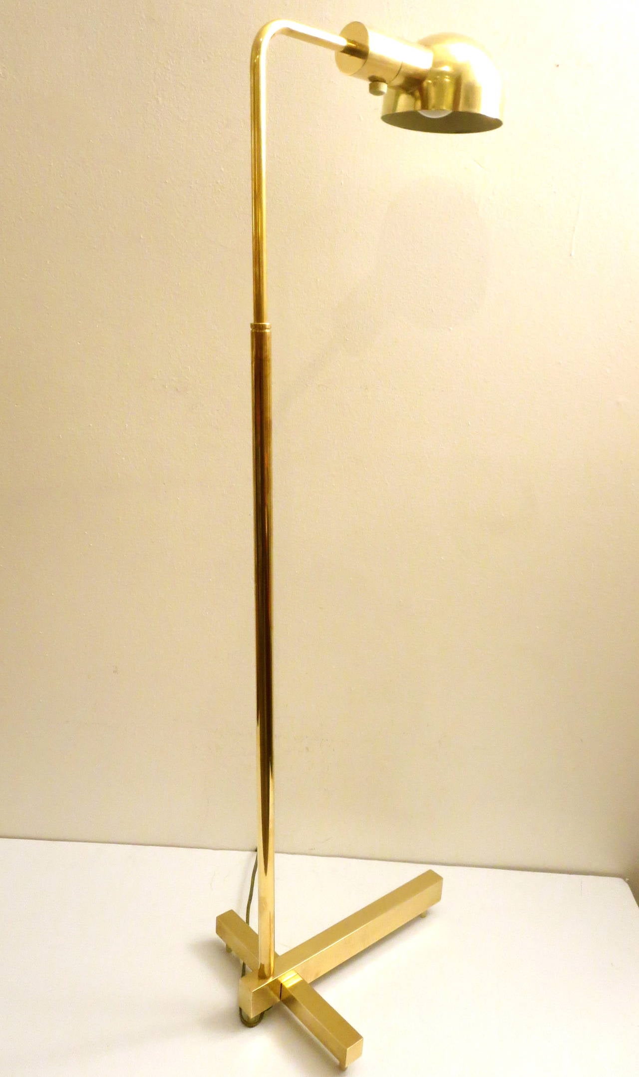Brass 1970s Pair of multidirectional floor lamps in brass by Casella lighting
