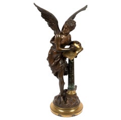 Original French Bronze Angel by Mathurin Moreau (1822-1912)