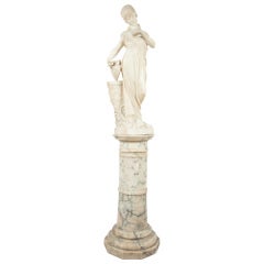 19th Century Italian Marble Sculpture of a Young Maiden
