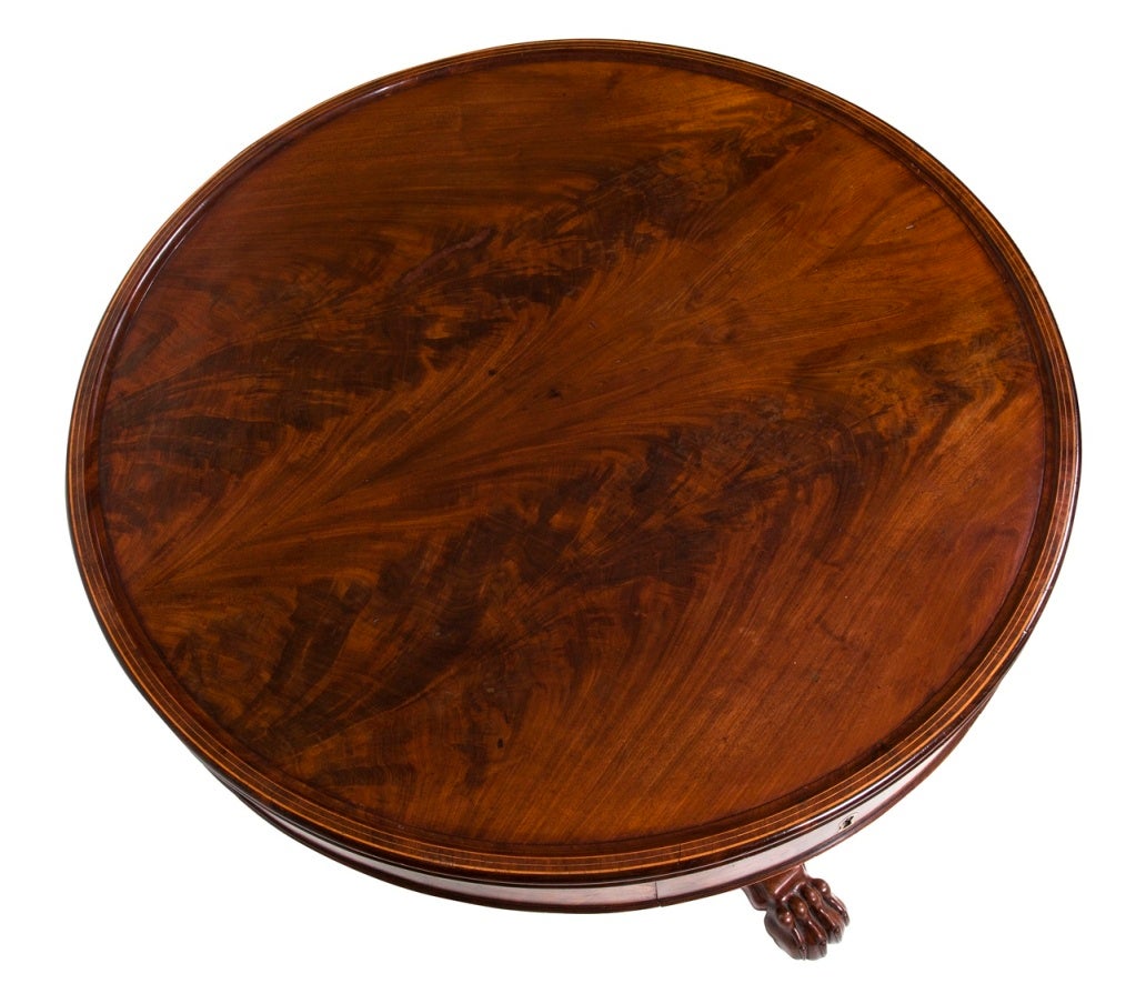 French Mahogany Charles X Drum Table