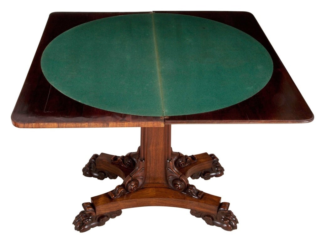 Fine Pair of Late Regency Period Rosewood Card Tables