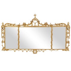 Antique Chinese Chippendale style Giltwood Mirror.