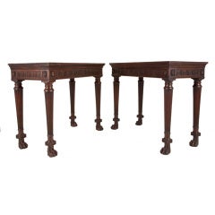 Pair of Neoclassical 19th Century Mahogany Pier Tables