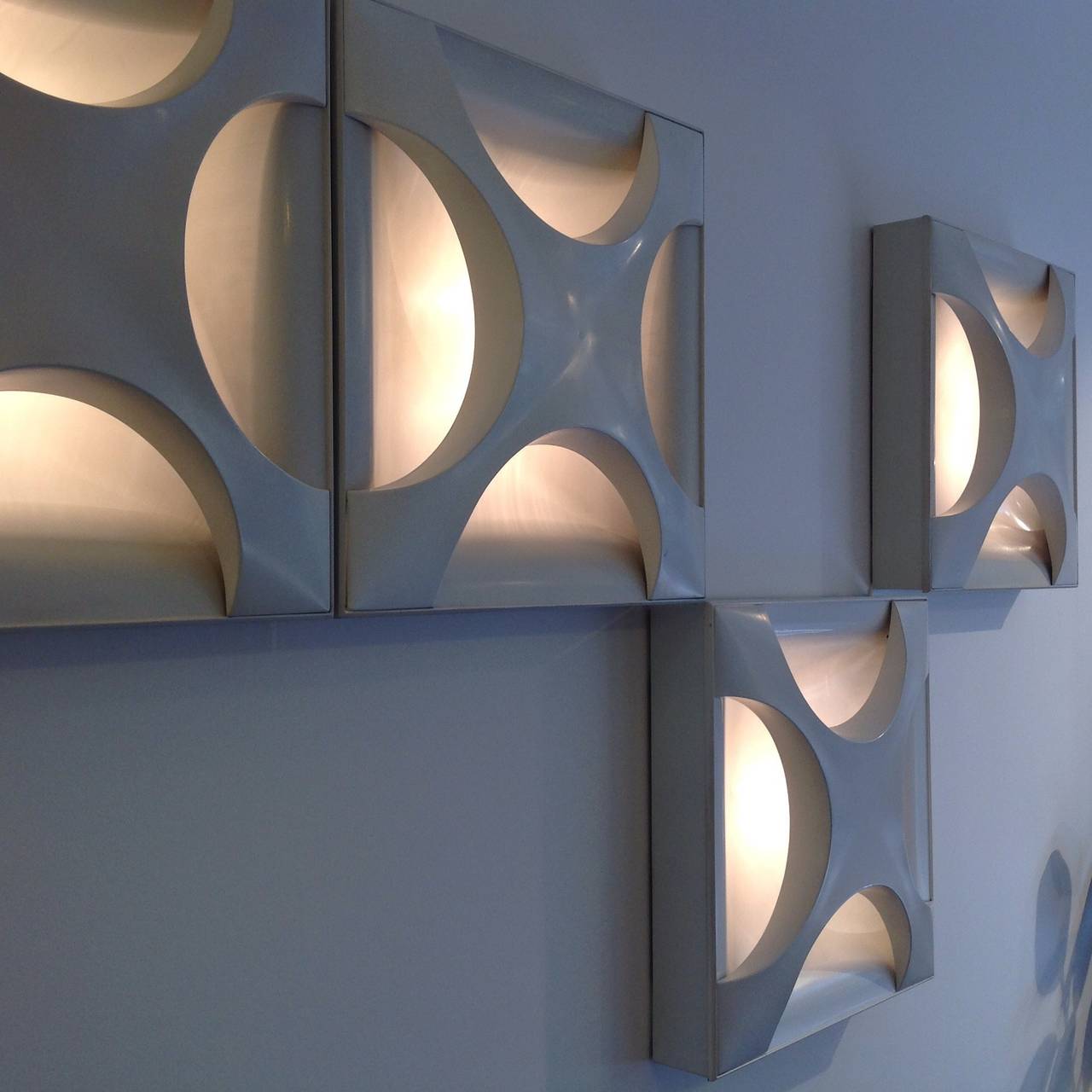 Five Decorative Oyster Light Panels by Dieter Witte & Rolf Kruger for Staff