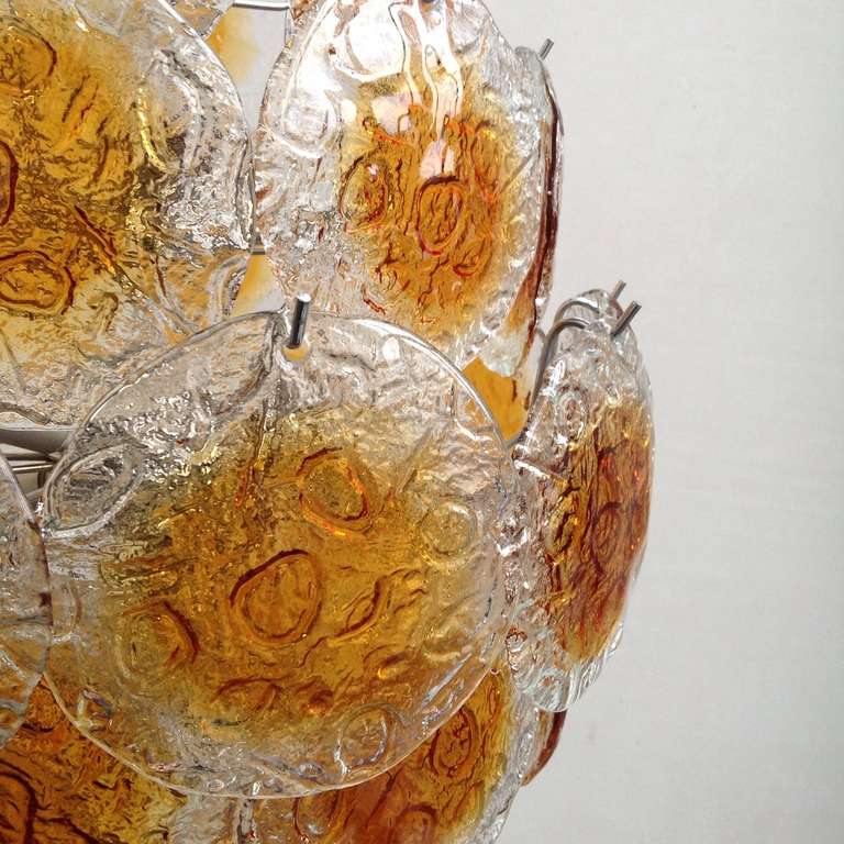 Vistosi Murano Chandelier with 42 Crystal Disks