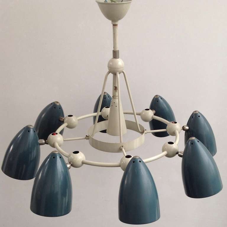 Mid-20th Century (Free shipping worldwide) 2 Large Chandeliers, by Philips, Original condition.