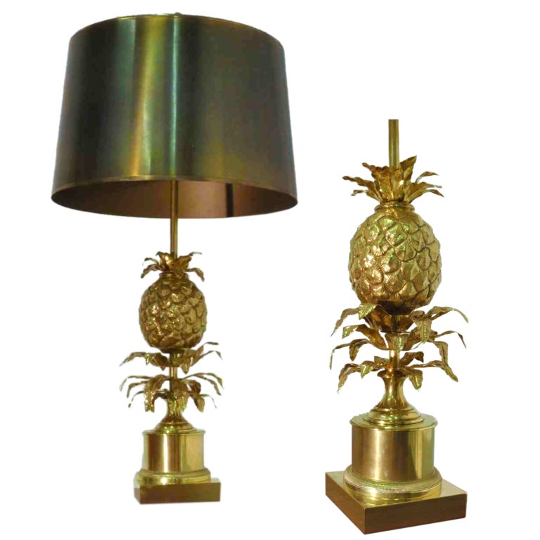 2 Beautiful "PINEAPPLE" lamps, made by "MAISONCHARLES" at 1stdibs