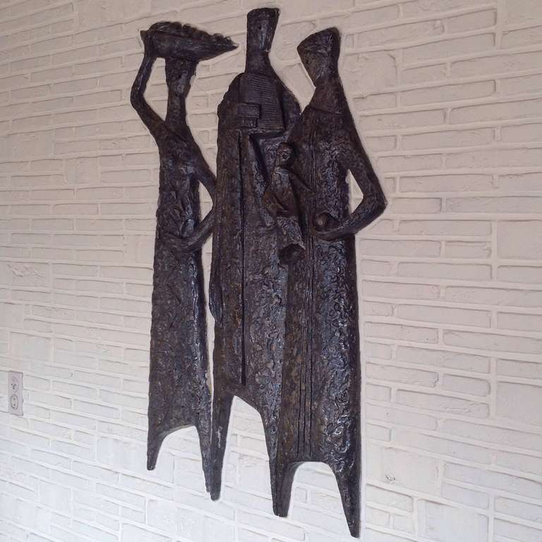 Mid-Century Modern Beautifully XXL Wall Decoration by Raf Mailleux, Belgian Sculptor anno 1961 For Sale