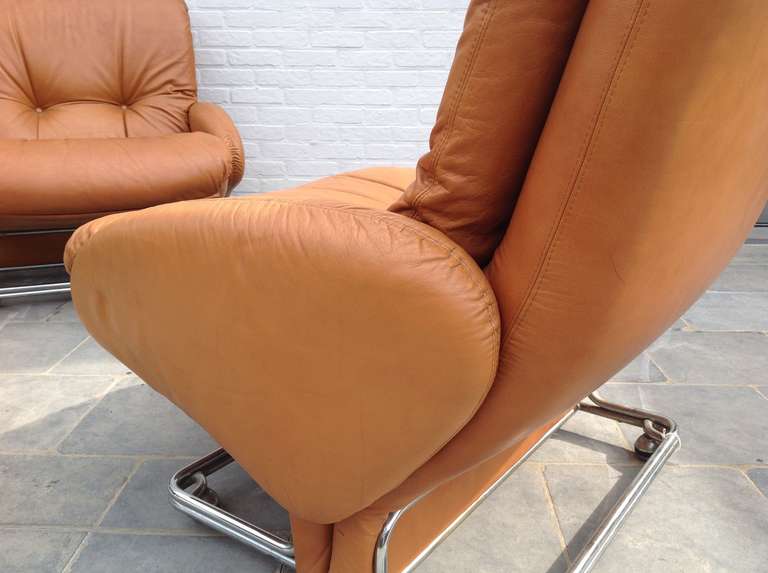 Late 20th Century Two Beautiful and Super Comfortable Easy Chairs, Designed by Poltrona Frau