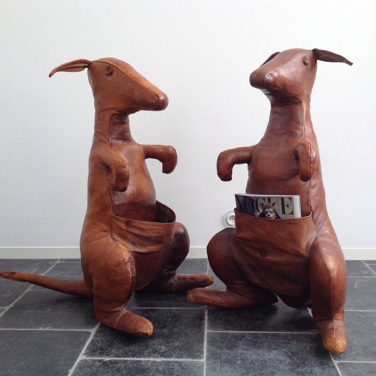 English Two Dimitri Omersa Kangaroos, Magazine Holders, England 1960 For Sale