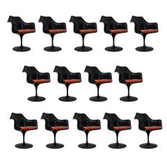 14 TULIP chairs "BLACK" design by "EERO-SAARINEN" for KNOLL