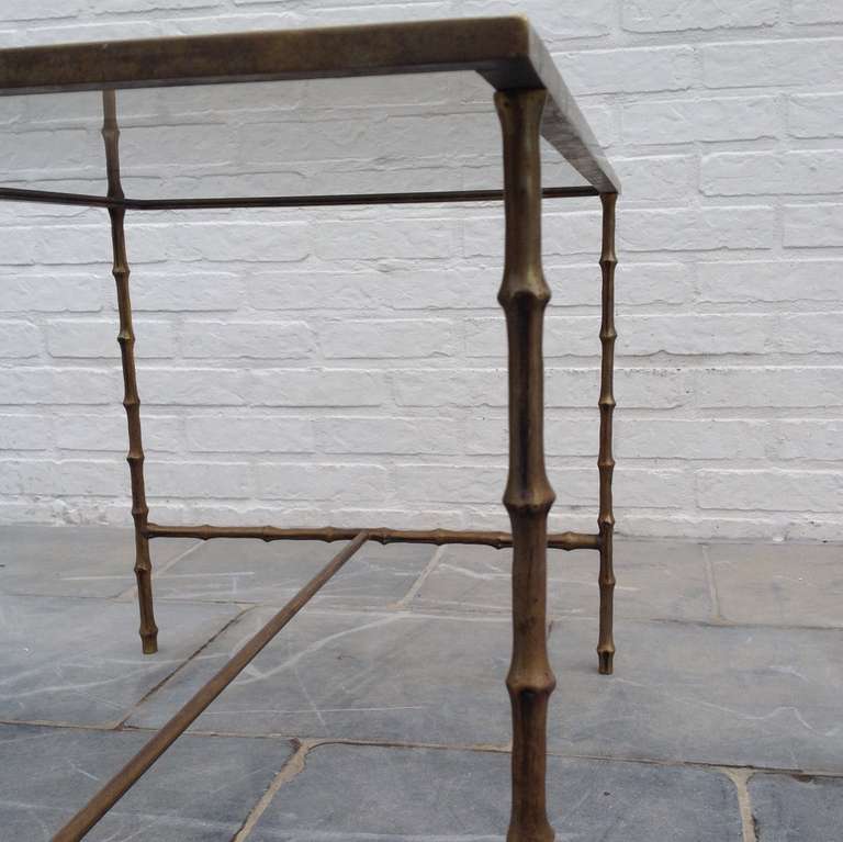 Side Table, by Maison Bagues with Bamboo Legs, 1960 In Excellent Condition For Sale In Brussels, BE