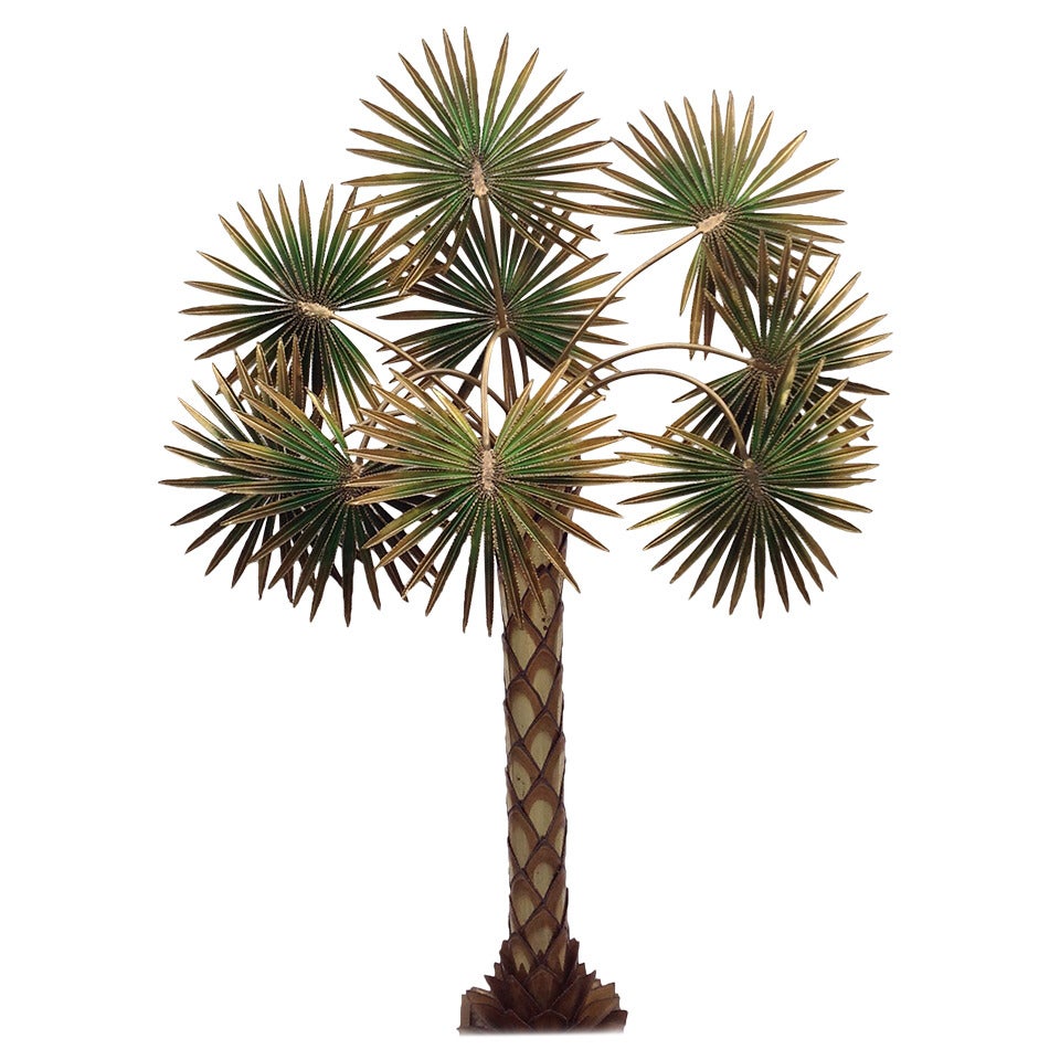 Very Nice Huge Palm Tree Lamp designed by Maison Jansen