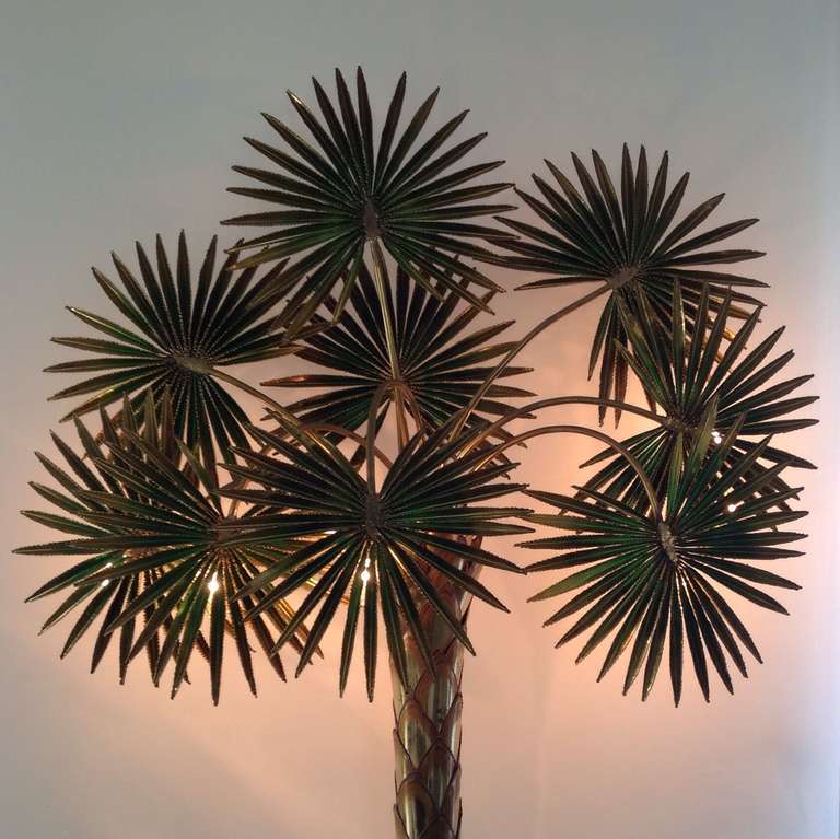 Modern Very Nice Huge Palm Tree Lamp designed by Maison Jansen