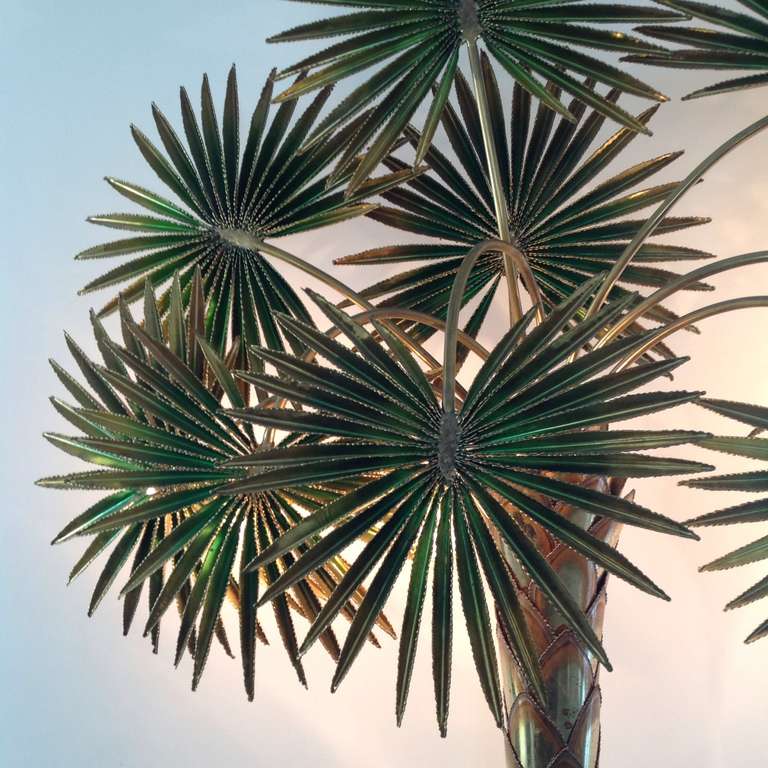 Late 20th Century Very Nice Huge Palm Tree Lamp designed by Maison Jansen