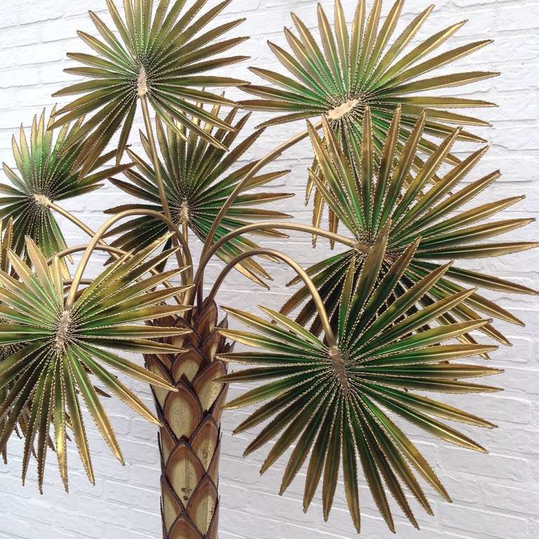 Brass Very Nice Huge Palm Tree Lamp designed by Maison Jansen