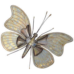 (Free shipping worldwide) XXL Butterfly Wall Lamp by Jacques Duval-Brasseur