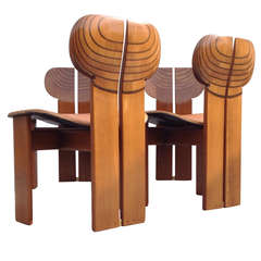 Four Beautiful Chairs Designed by Afra and Tobia Scarpa, Handmade by Maxalto, 1984
