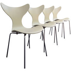 Set of 4 Seagull Chairs by Arne Jacobsen for Fritz Hansen, in original condition