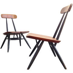 Rare Easy Low Chairs by Ilmari Tapiovaara for Laukaan Puu, 1950s