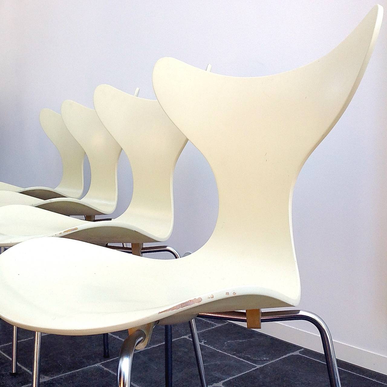 Set of 4 Seagull Chairs by Arne Jacobsen for Fritz Hansen, in original condition In Excellent Condition In Brussels, BE