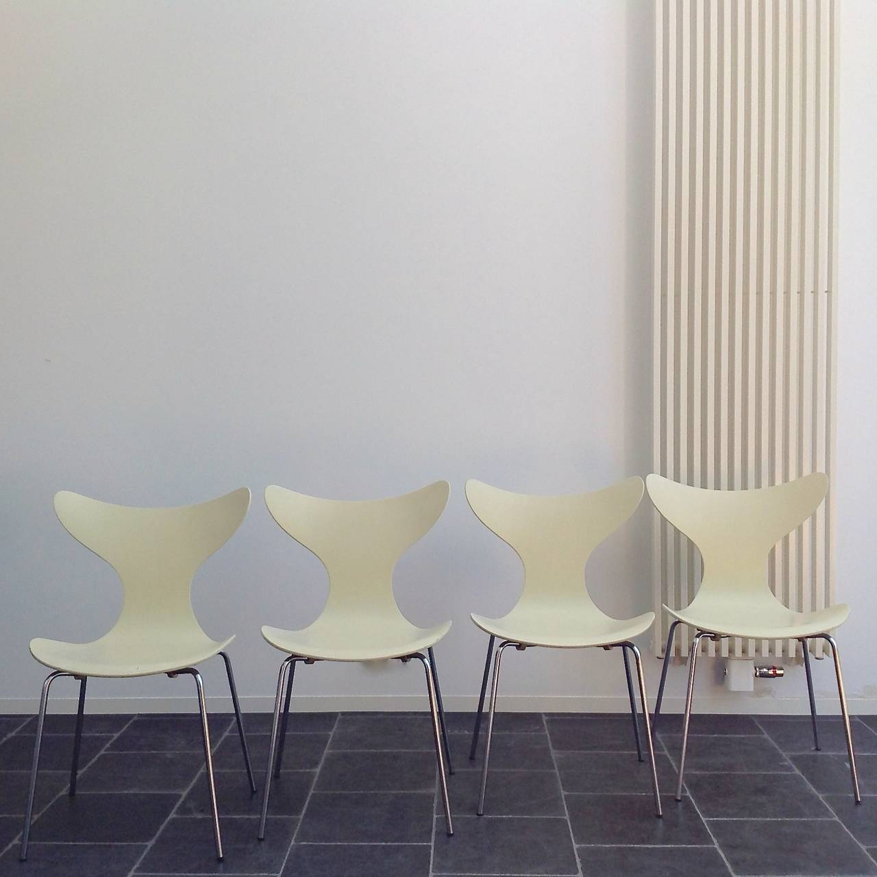 Lacquered Set of 4 Seagull Chairs by Arne Jacobsen for Fritz Hansen, in original condition
