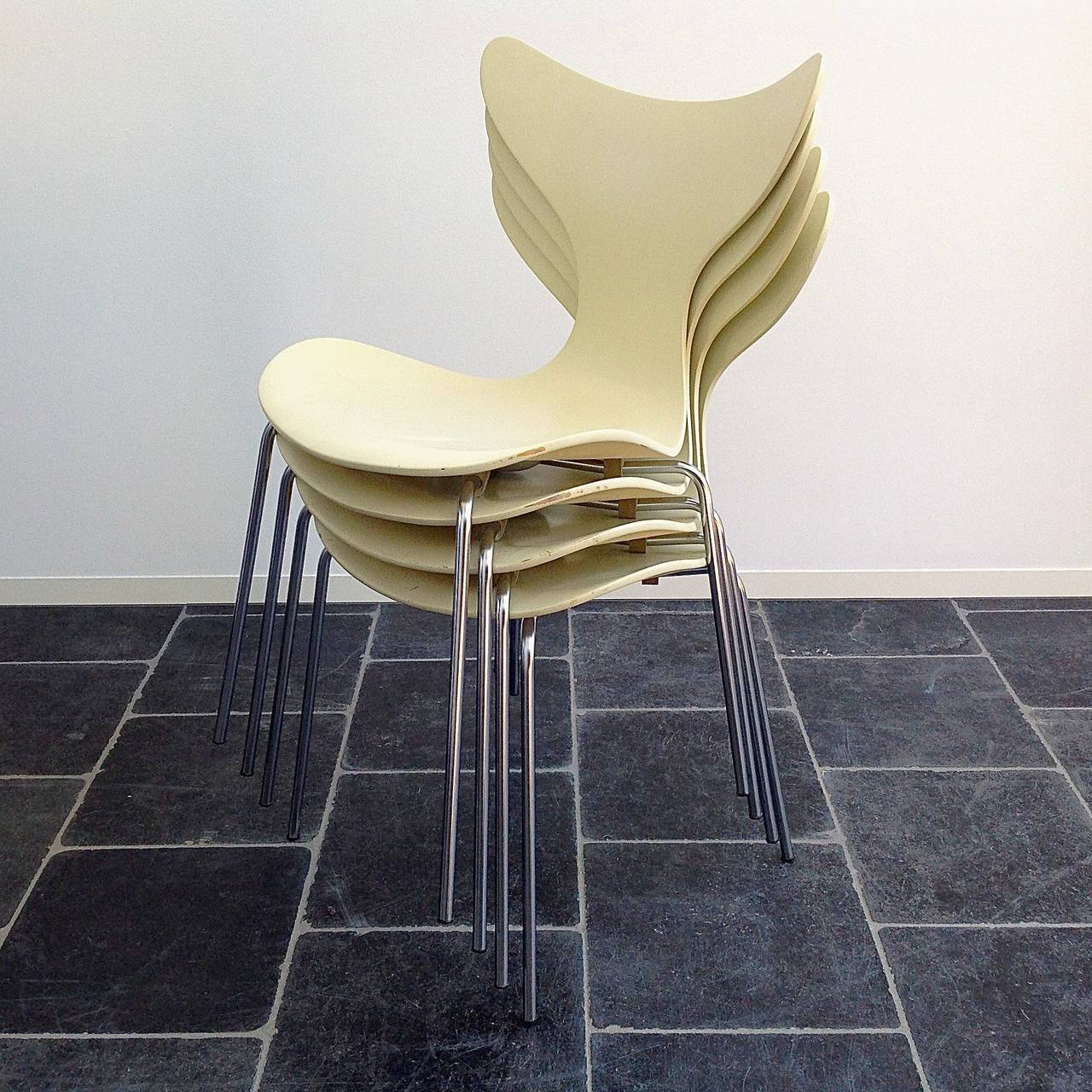 Set of 4 Seagull Chairs by Arne Jacobsen for Fritz Hansen, in original condition 1