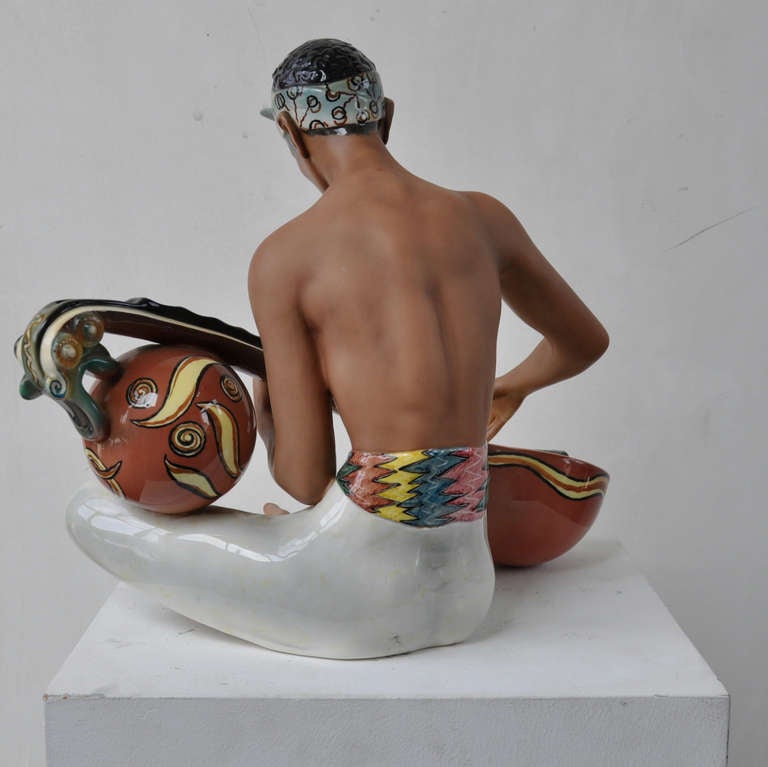 Mid-20th Century (free shipping worldwide) Porcelain Sculpture, Torino (italy), By Le Bertetti.