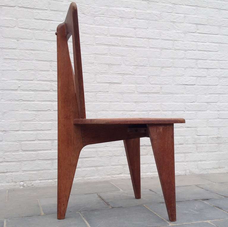 Very Rare, French Guillerme & Chambron Chairs in Oak 5