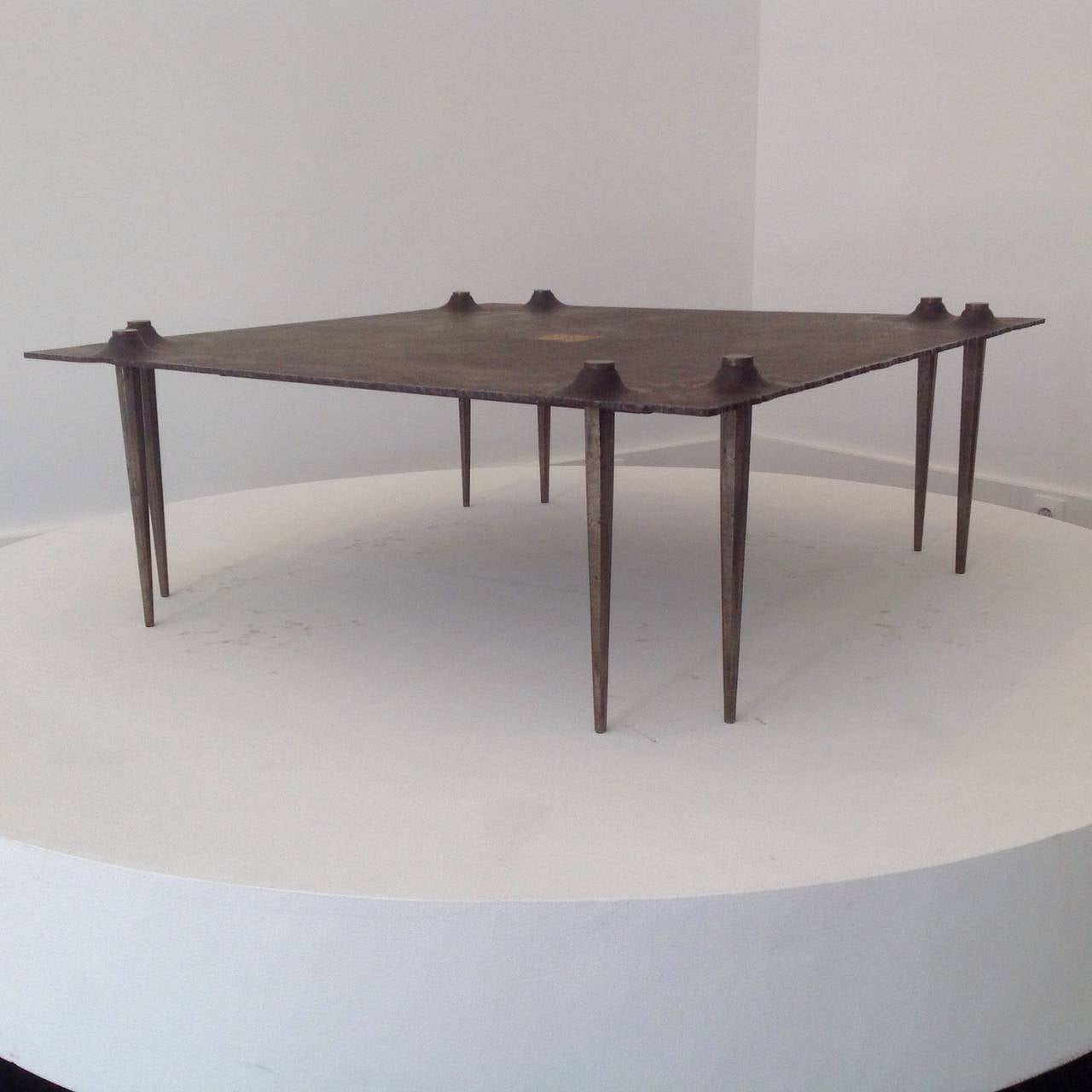 Iron Brutalist Coffee Table by Idir Mecibah, Belgium For Sale