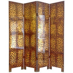 Decorative Screen, Gold Leaf with Panther Motif