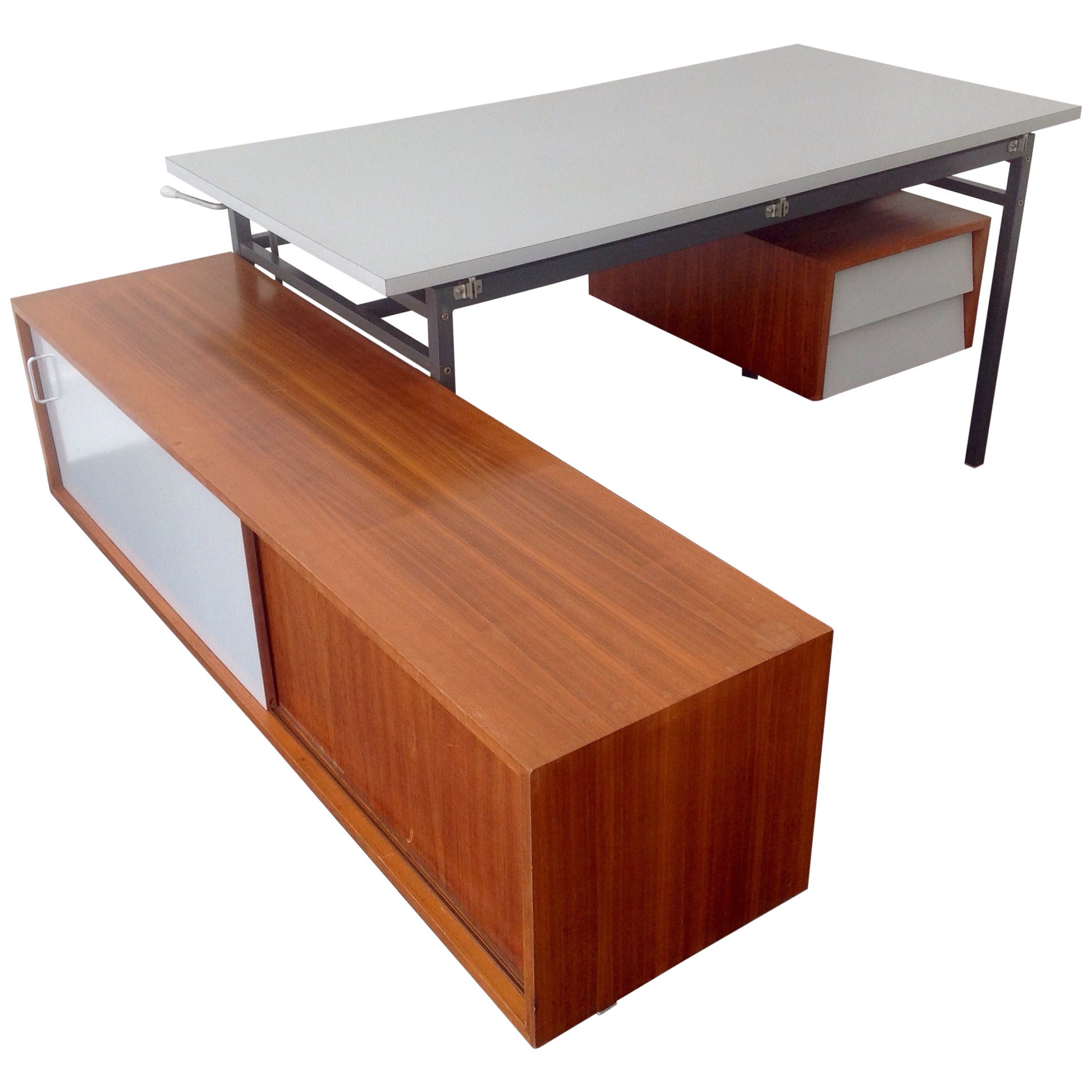Early Architectural Desk in the Style of Florence Knoll